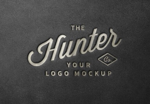 Embossed Leather Logo Mockup