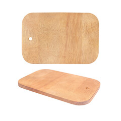 chopping wood board isolated on white background, clipping path included for design