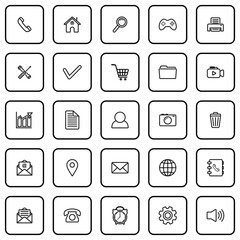 website icon set, business card, contact us icon set vector sign symbol