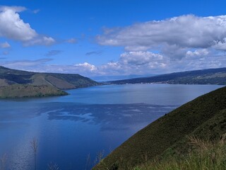 lake and mountains