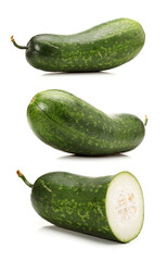 Slices of Winter melon on white background