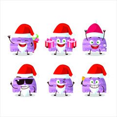 Fototapeta premium Santa Claus emoticons with blueberry ice cream scoops cartoon character. Vector illustration