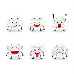 Cartoon character of milk ice cream scoops with smile expression. Vector illustration