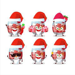 Santa Claus emoticons with glass of sangria cartoon character