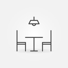 Fototapeta premium Table with Two Chairs vector concept line icon or symbol