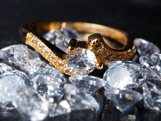 Close up shoot of shiny diamonds