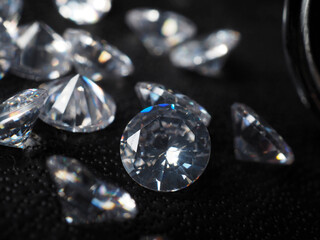 Close up shoot of shiny diamonds
