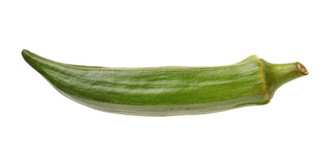 Fresh young okra isolated on white background