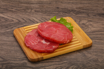 Raw tuna steak for grill
