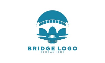 Fototapeta na wymiar Elegant bridge and the river logo