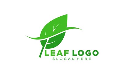 Luxury green leaf icon logo