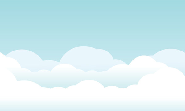 Fototapeta blue sky with cloud cartoon vector