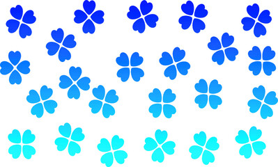 Naklejka na ściany i meble Four-leaf pattern blue silhouette