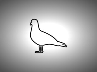 Seagull Silhouette. Isolated Vector Animal Template for Logo Company, Icon, Symbol etc
