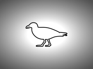 Seagull Silhouette. Isolated Vector Animal Template for Logo Company, Icon, Symbol etc