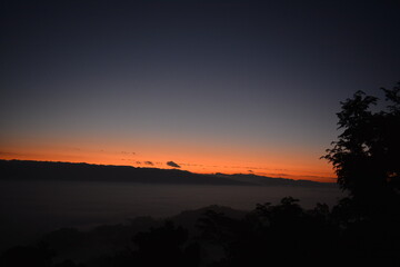 sunset over the river Clouds