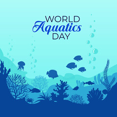 Fototapeta na wymiar World Aquatics Day. flyer, banner