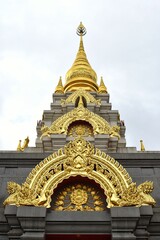 Fototapeta na wymiar Sinakarintra Stit Mahasantikhiri Pagoda, Landmark of Doi Mae Salong, Chiang Rai, Thailand.
