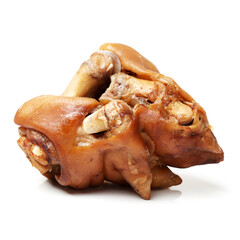 fresh pig trotter on white background 