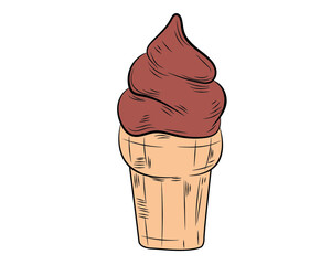 Cartoon realistic ice cream in a cup isolated on a white background. Vector illustration.