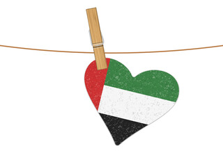 Heart UAE flag on clothesline