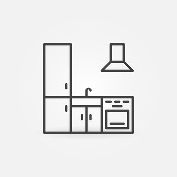 Kitchen linear vector concept simple icon or symbol