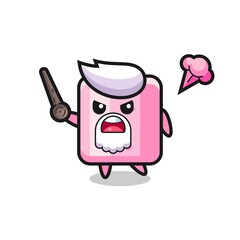 cute marshmallow grandpa is getting angry