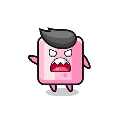 cute marshmallow cartoon in a very angry pose
