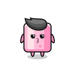 the bored expression of cute marshmallow characters