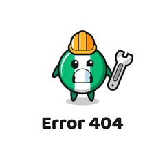 error 404 with the cute nigeria flag badge mascot