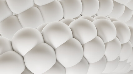 Abstract white background with 3D spheres, interesting white grey background illustration.