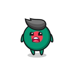 bangladesh flag badge illustration with apologizing expression, saying I am sorry