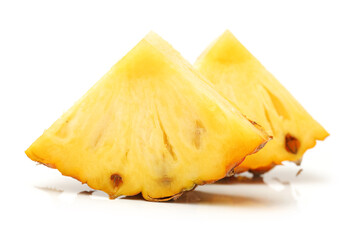 Pineapple slices isolated on white background