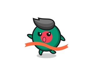 cute bangladesh flag badge illustration is reaching the finish