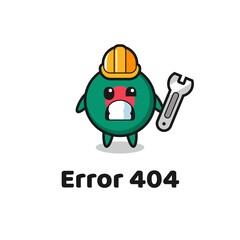 Fototapeta premium error 404 with the cute bangladesh flag badge mascot