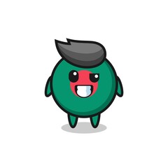 cute bangladesh flag badge mascot with an optimistic face