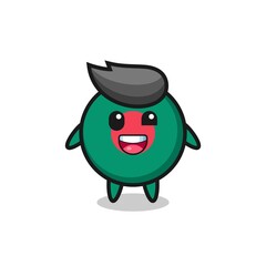 illustration of an bangladesh flag badge character with awkward poses