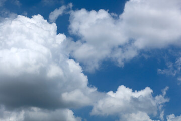 Blue sky with beautiful natural white raining clouds