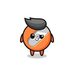 pencil sharpener cartoon with an arrogant expression