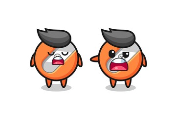illustration of the argue between two cute pencil sharpener characters