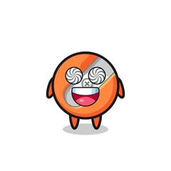 cute pencil sharpener character with hypnotized eyes