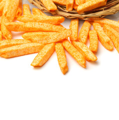  french fries on a white background
