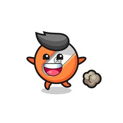 the happy pencil sharpener cartoon with running pose