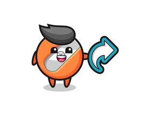 cute pencil sharpener hold social media share symbol