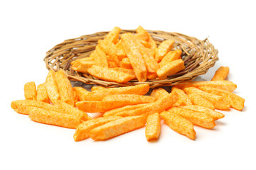  french fries on a white background