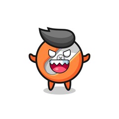 illustration of evil pencil sharpener mascot character