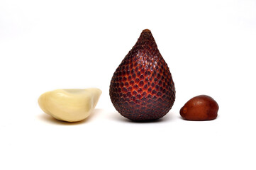 Close-up snake fruit studio shoot white background