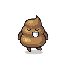 poop cartoon illustration with a shy expression