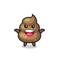 the illustration of cute poop doing scare gesture