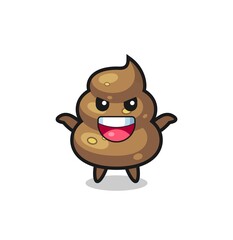 Fototapeta premium the illustration of cute poop doing scare gesture
